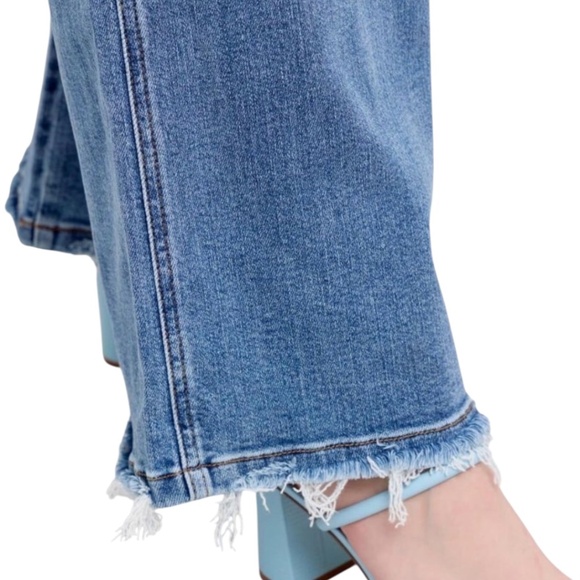 Judy Blue High Waist Retro Wide Leg Jeans | Stretch Denim - Picture 3 of 12